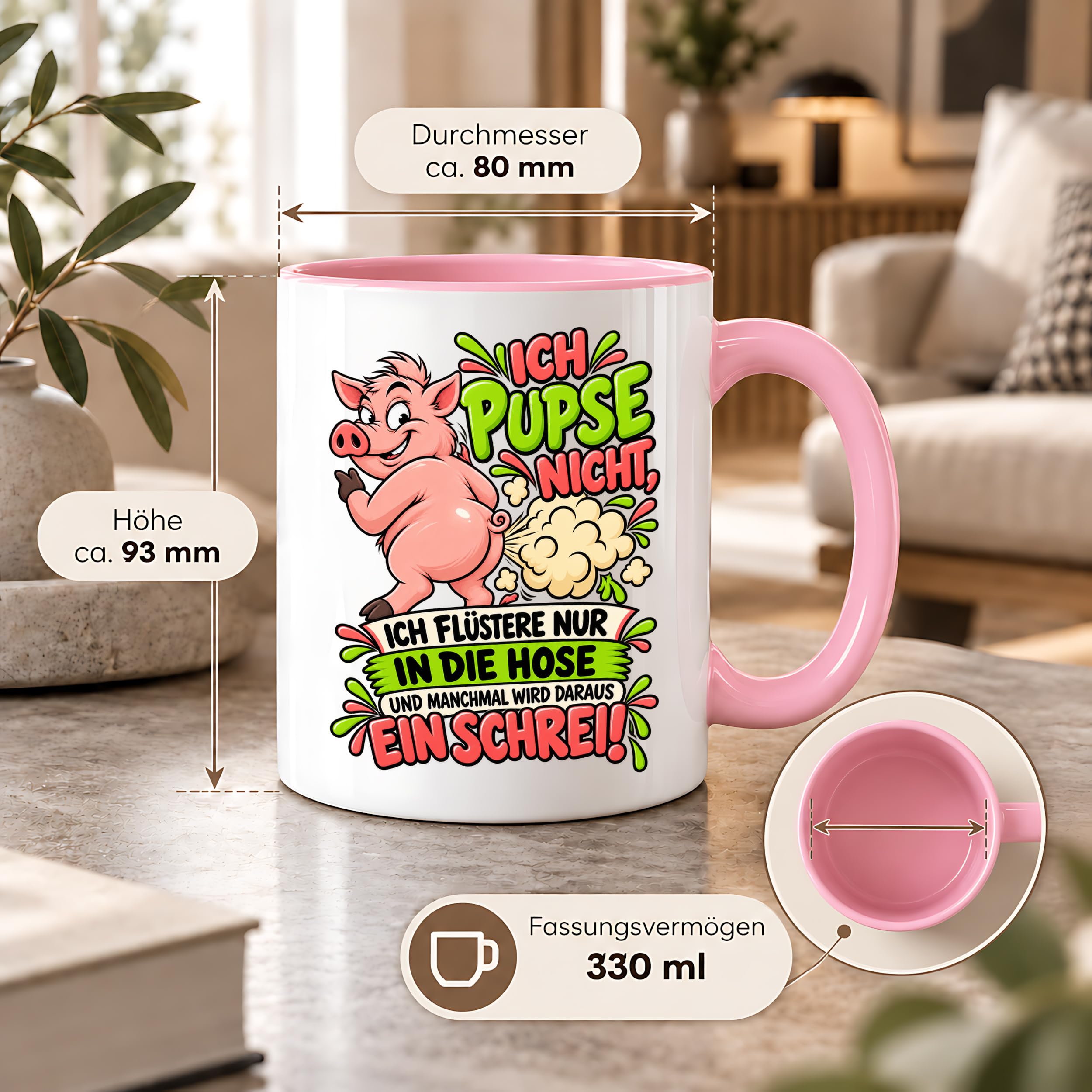 Herzbotschaft Tasse Ich pupse nicht Lustige Spruch Kaffeetasse Geschenk