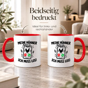 Herzbotschaft Kaffeetasse Meine Hühner rufen an ich muss los Tasse Geschenk