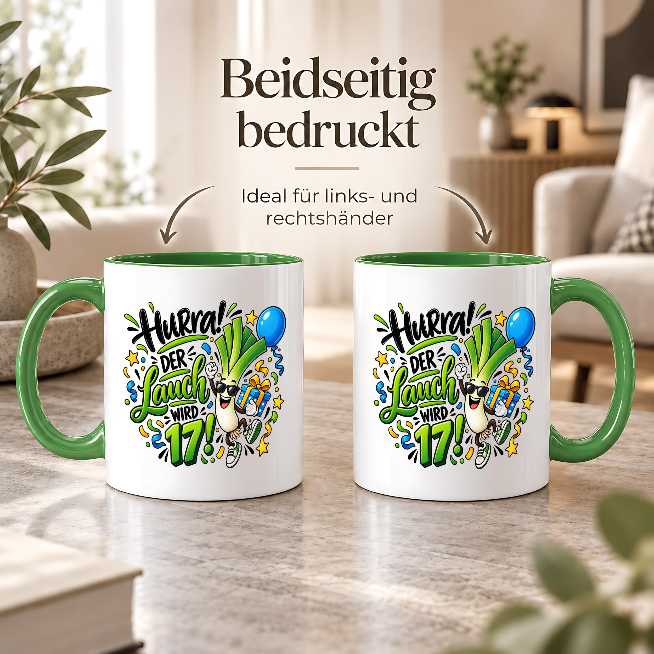 Herzbotschaft Tasse 17. Geburtstag – Kaffeetasse Geschenk für Jungen Mann