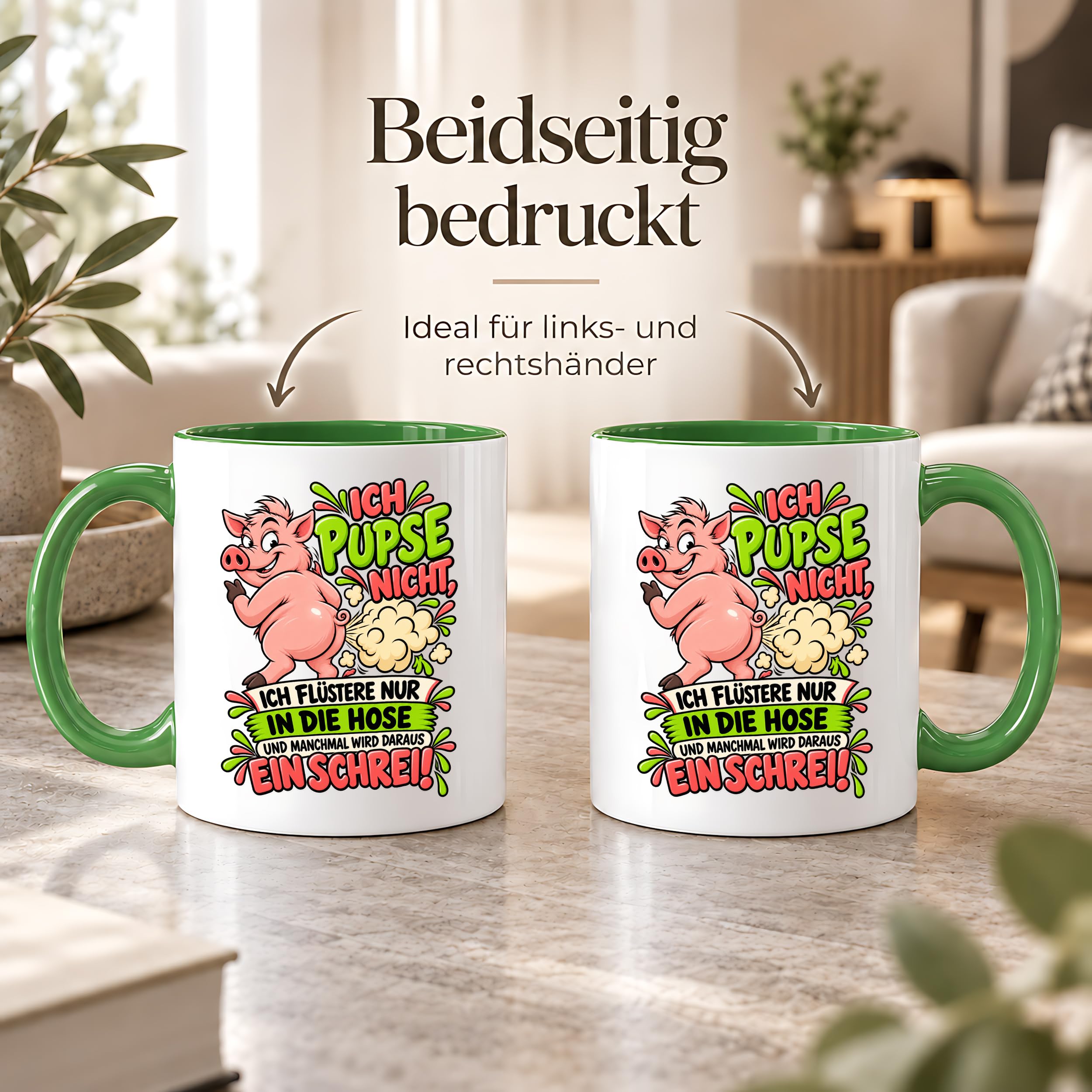 Herzbotschaft Tasse Ich pupse nicht Lustige Spruch Kaffeetasse Geschenk