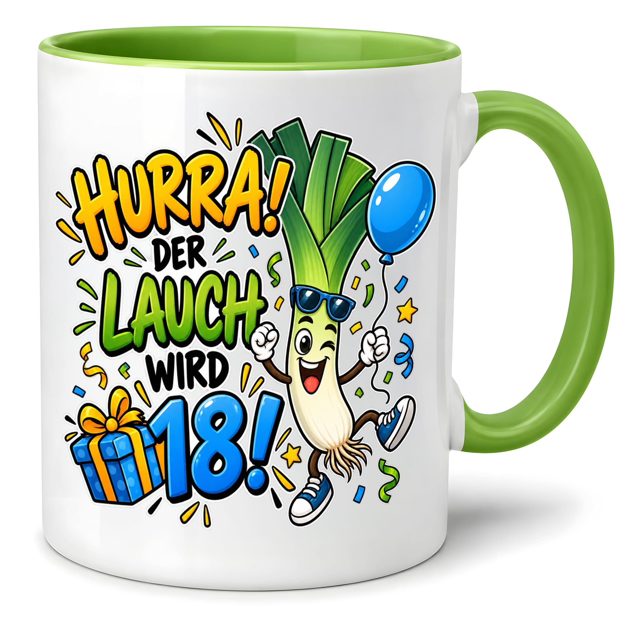 Herzbotschaft 18. Geburtstag Tasse Geburtstagsgeschenk für jungen Mann