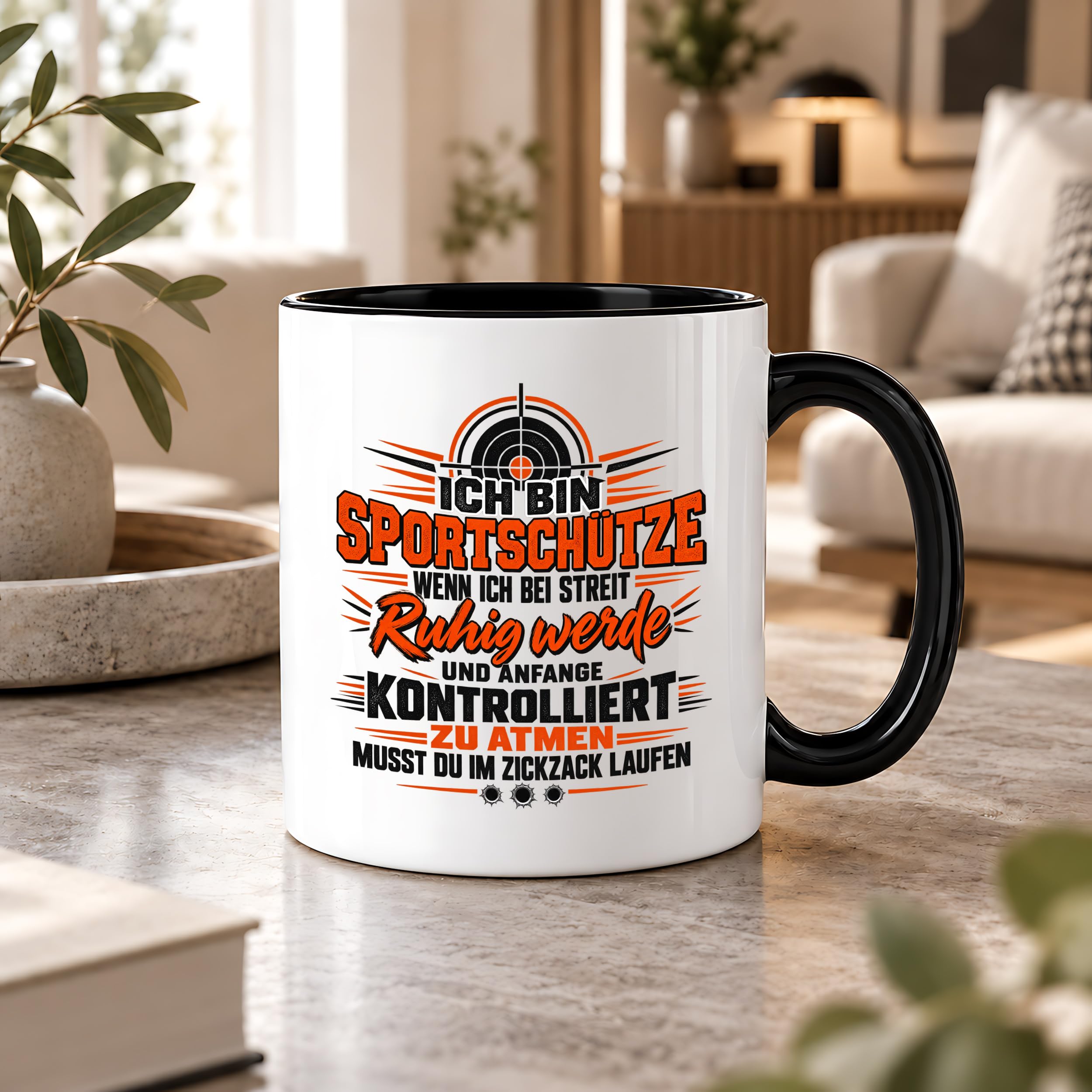 Herzbotschaft Tasse Sportschütze Geschenk Kaffeetasse Schützenverein