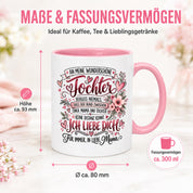 Herzbotschaft Tochter Tasse Geschenk von Mama Kaffeetasse hübsche Tochter