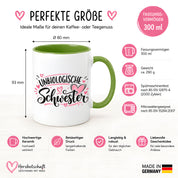 Herzbotschaft Tasse für beste Freundin Kaffeetasse Unbiologische Schwester