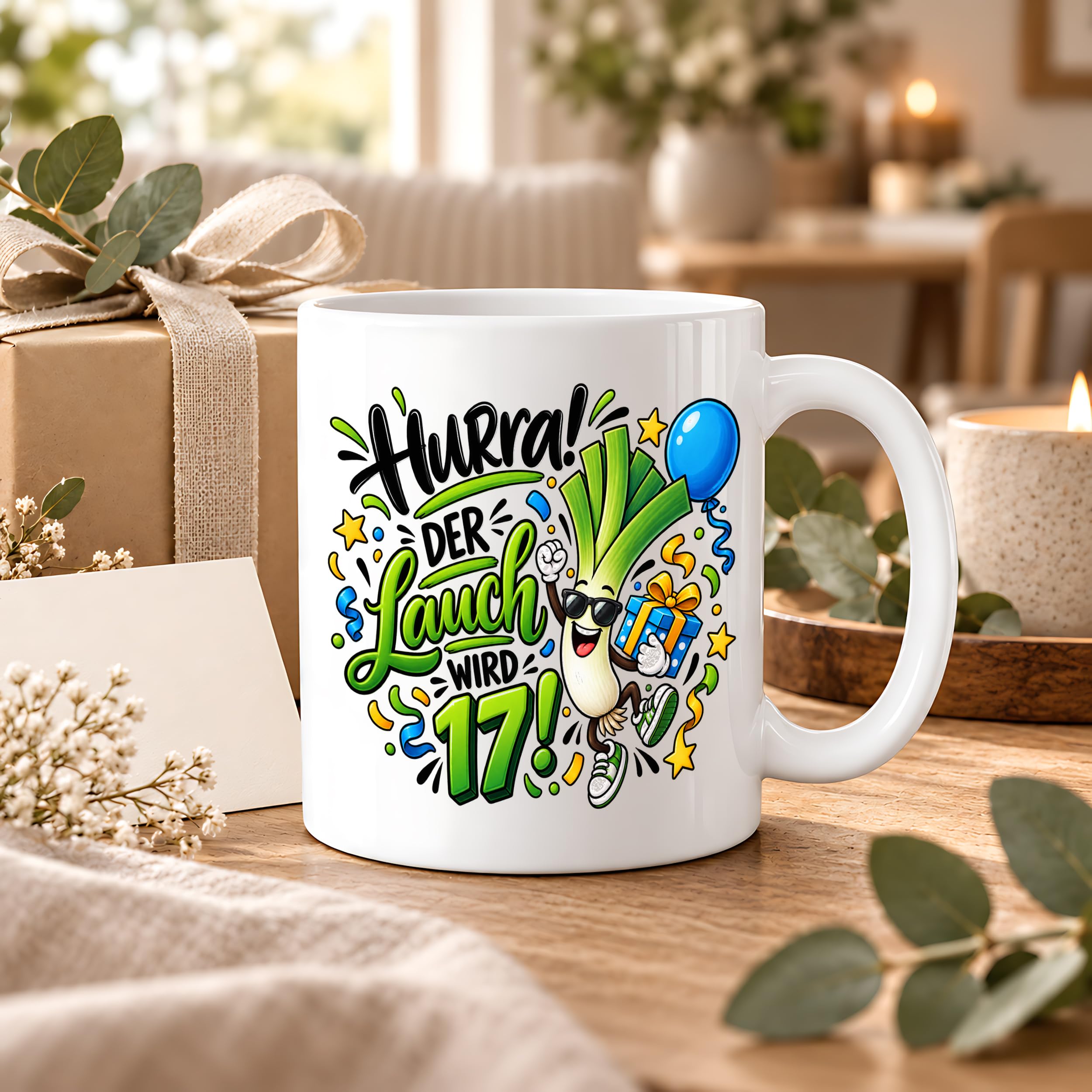 Herzbotschaft Tasse 17. Geburtstag – Kaffeetasse Geschenk für Jungen Mann