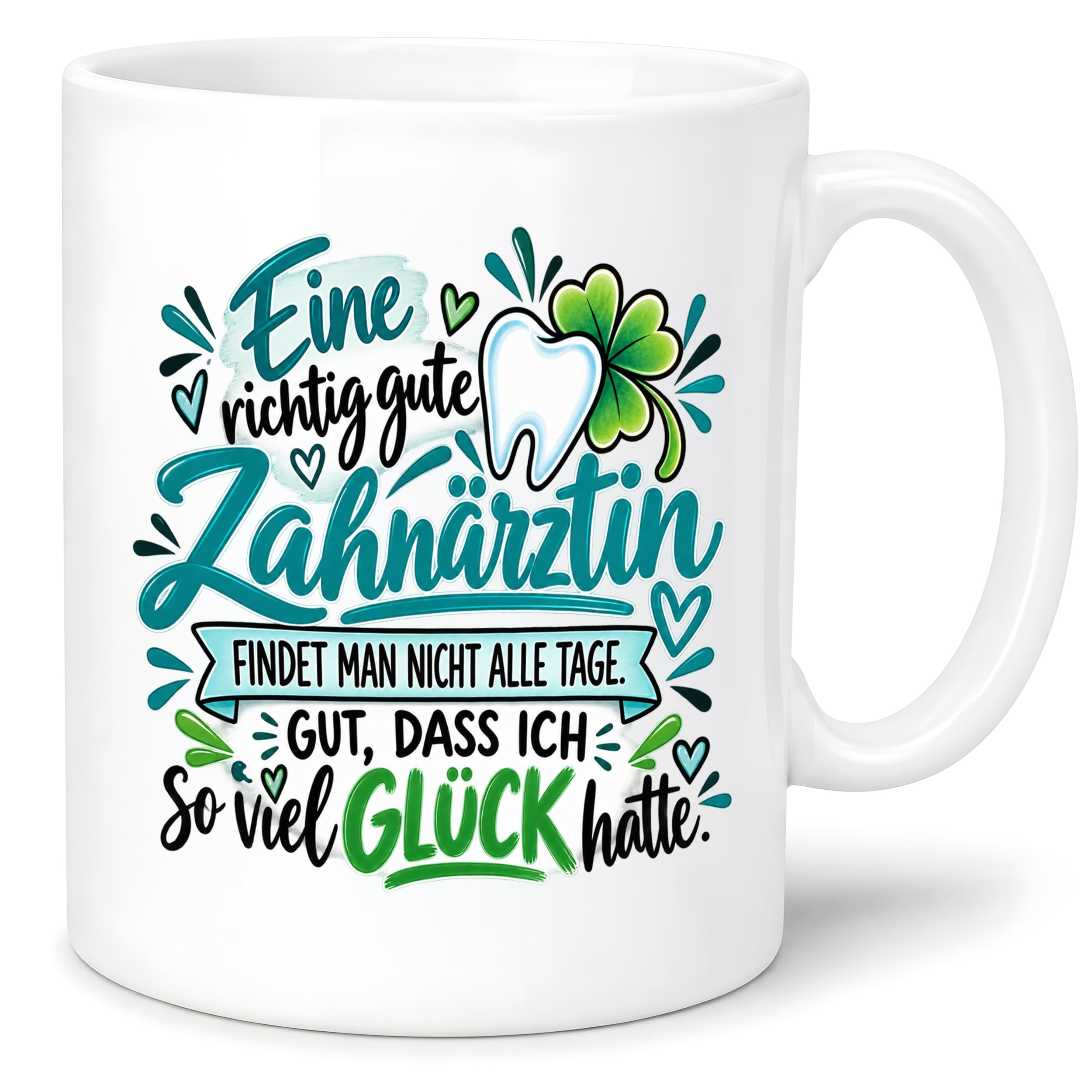 Herzbotschaft Zahnärztin Tasse Danke Kaffeetasse Geschenk in Zahnarztpraxis