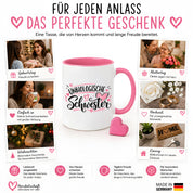 Herzbotschaft Tasse für beste Freundin Kaffeetasse Unbiologische Schwester