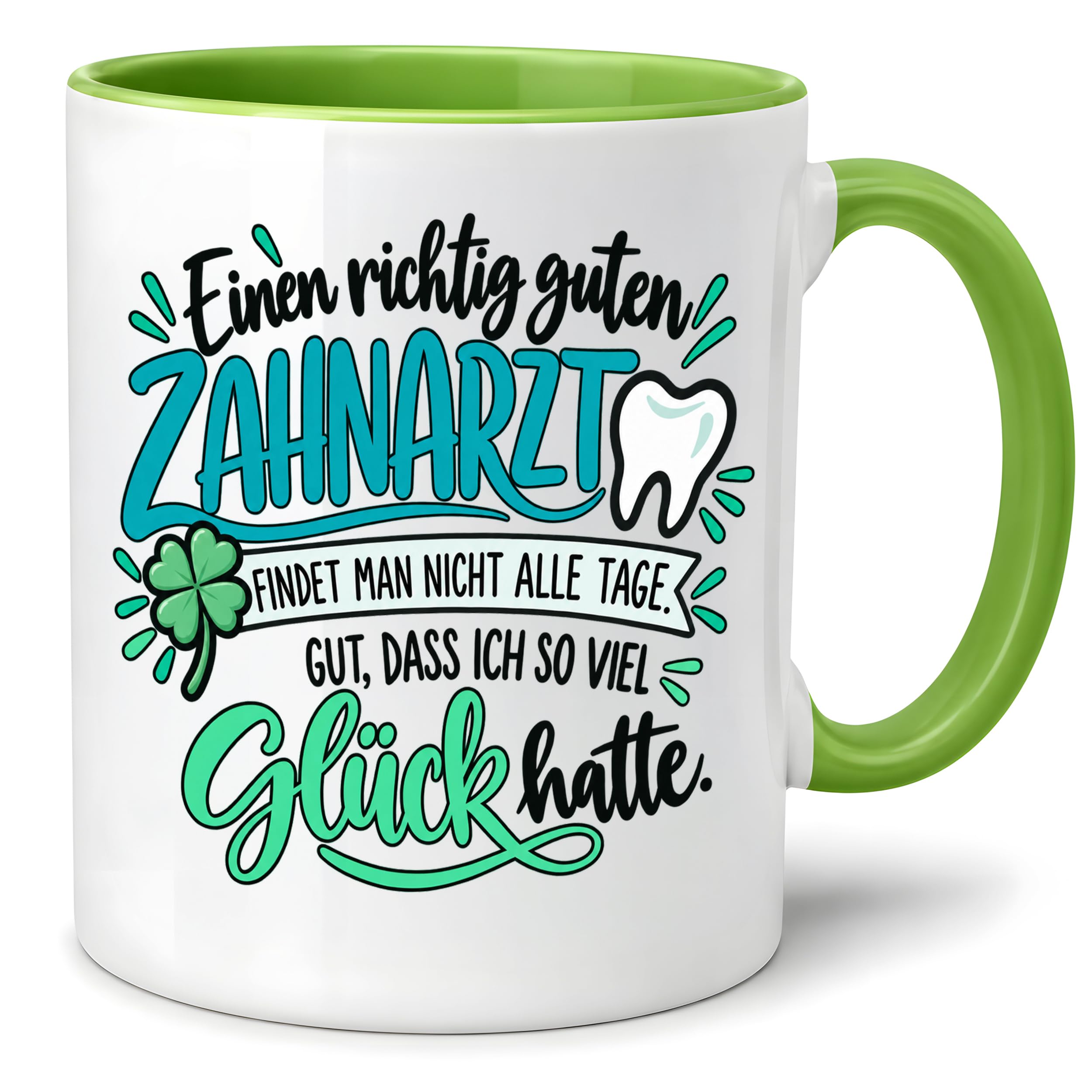 Herzbotschaft Zahnarzt Tasse - Danke Geschenk Kaffeetasse Zahnarztpraxis