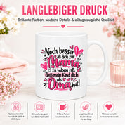Herzbotschaft Tasse Geschenk Beste Oma der Welt Kaffeetasse