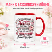 Herzbotschaft Tochter Tasse Geschenk von Mama Kaffeetasse hübsche Tochter