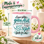 Herzbotschaft Tasse Danke Arzt Geschenk Kaffeetasse für Mediziner Praxis