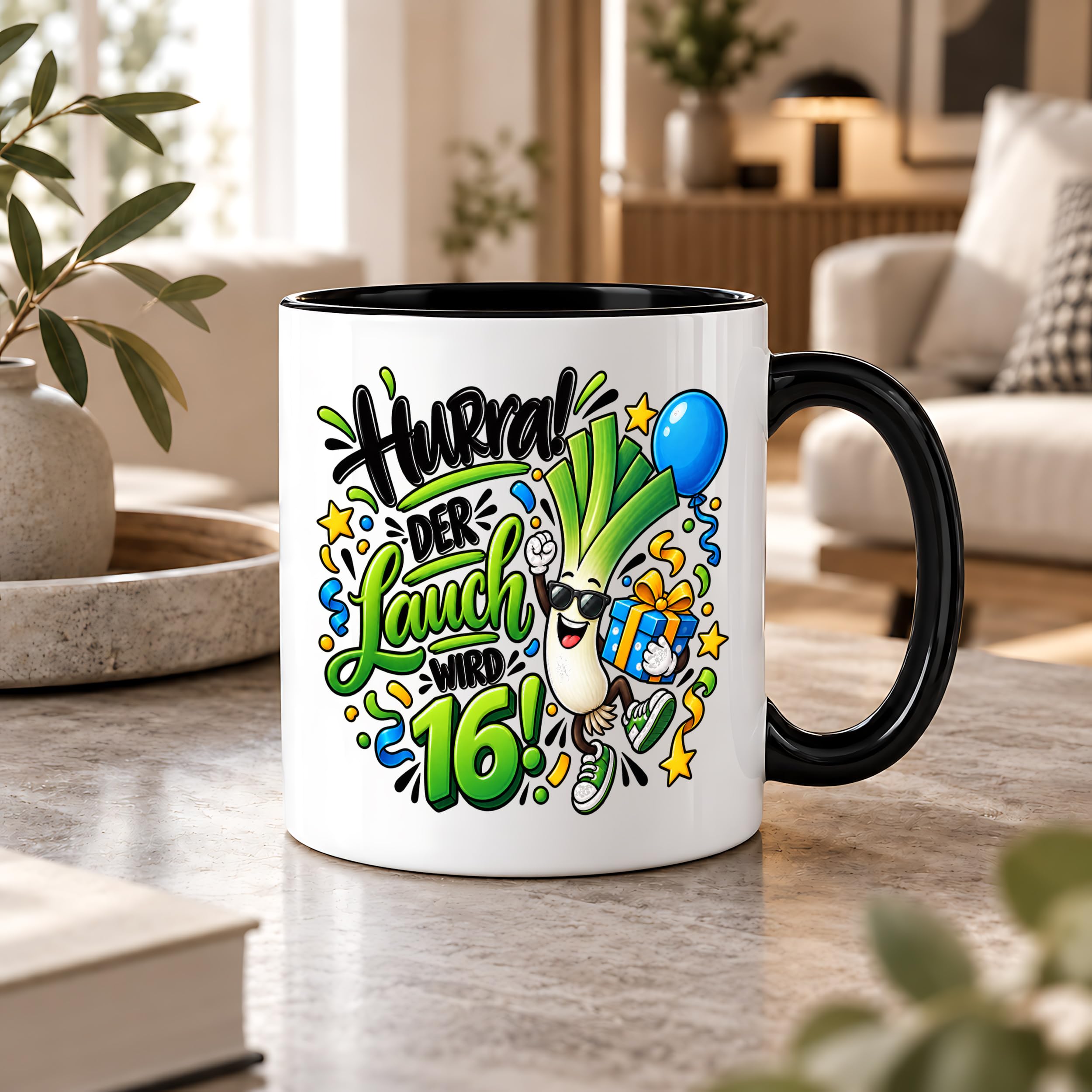 Herzbotschaft Tasse 16. Geburtstag – Kaffeetasse Geschenk für Jungen Mann