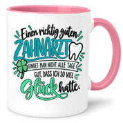 Herzbotschaft Zahnarzt Tasse - Danke Geschenk Kaffeetasse Zahnarztpraxis