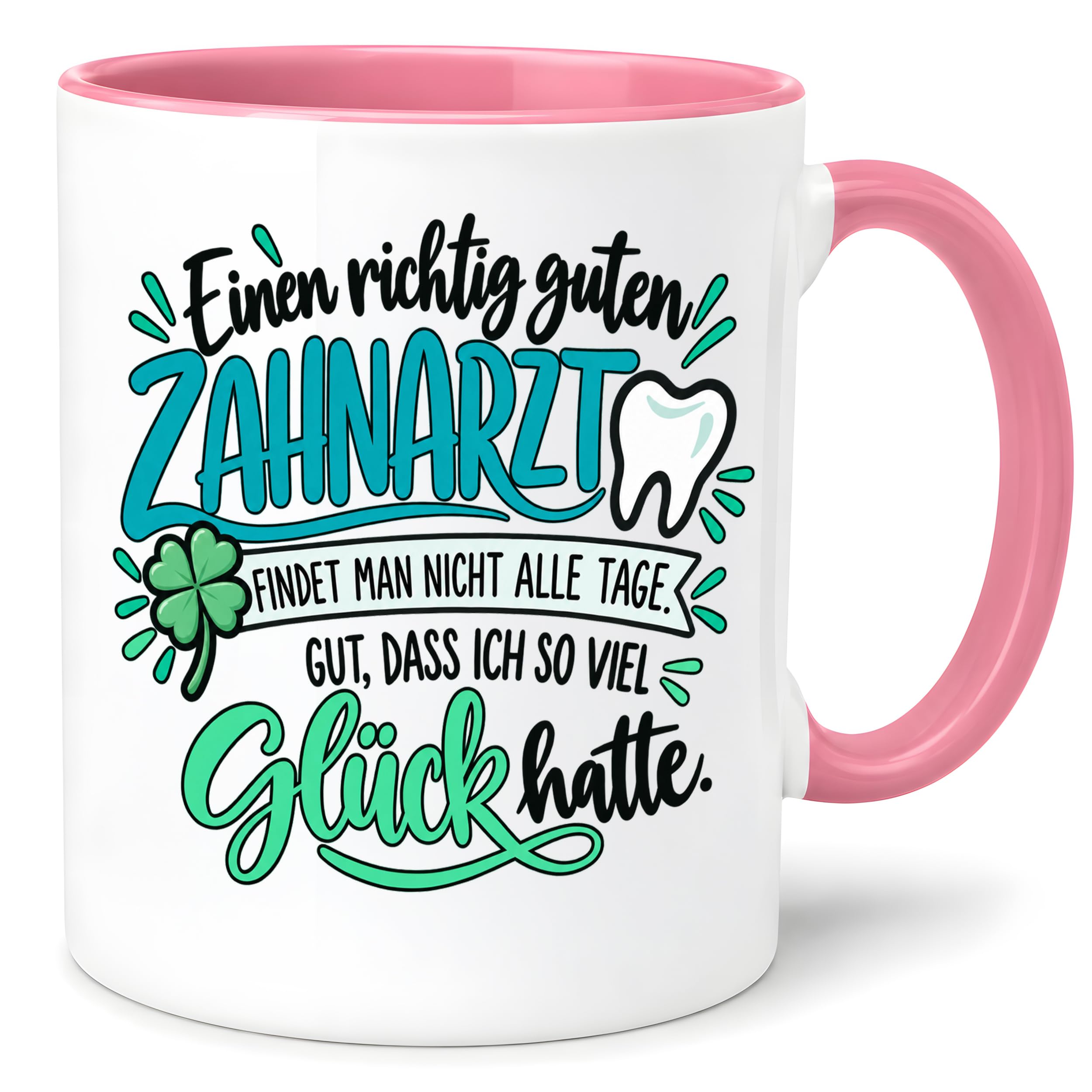 Herzbotschaft Zahnarzt Tasse - Danke Geschenk Kaffeetasse Zahnarztpraxis
