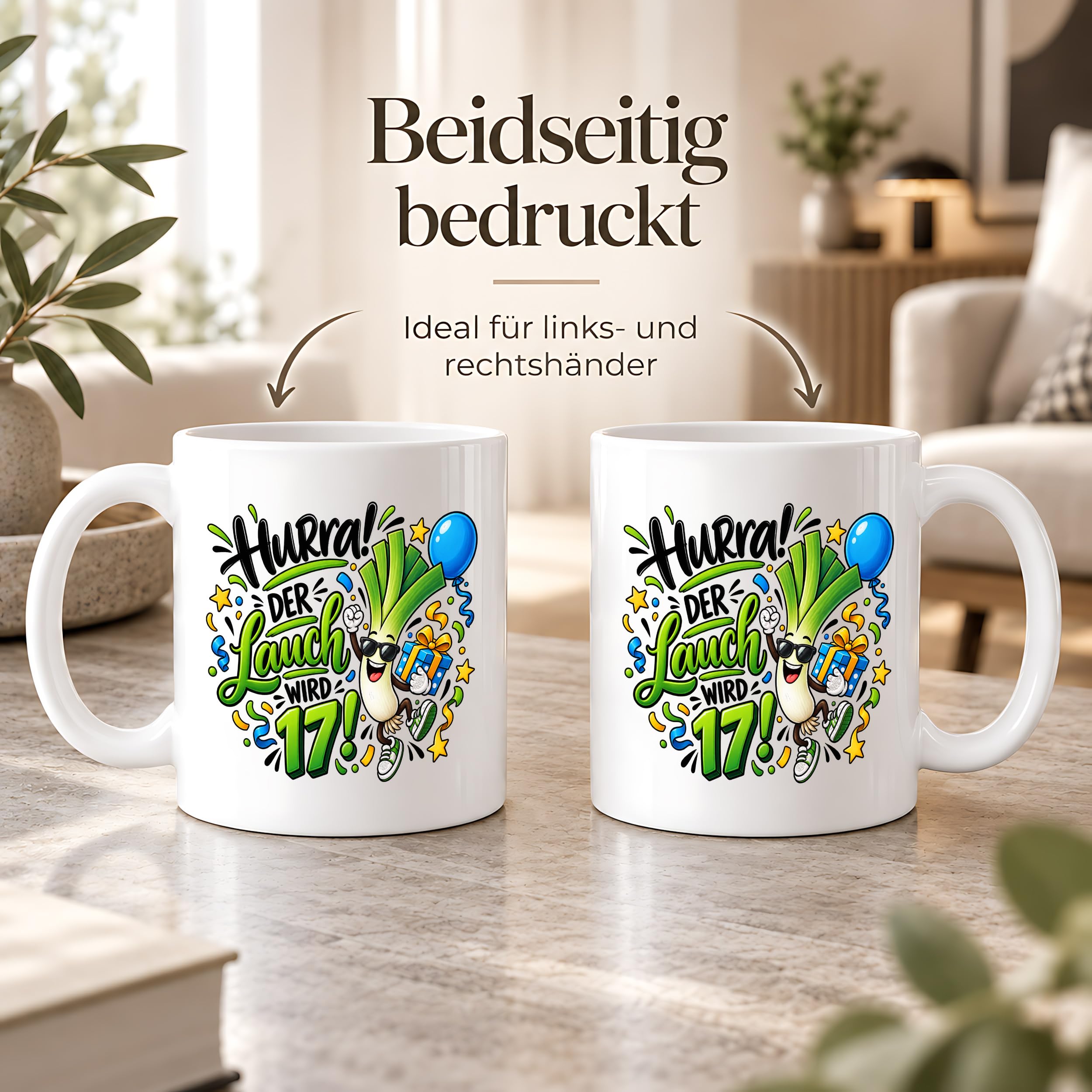 Herzbotschaft Tasse 17. Geburtstag – Kaffeetasse Geschenk für Jungen Mann
