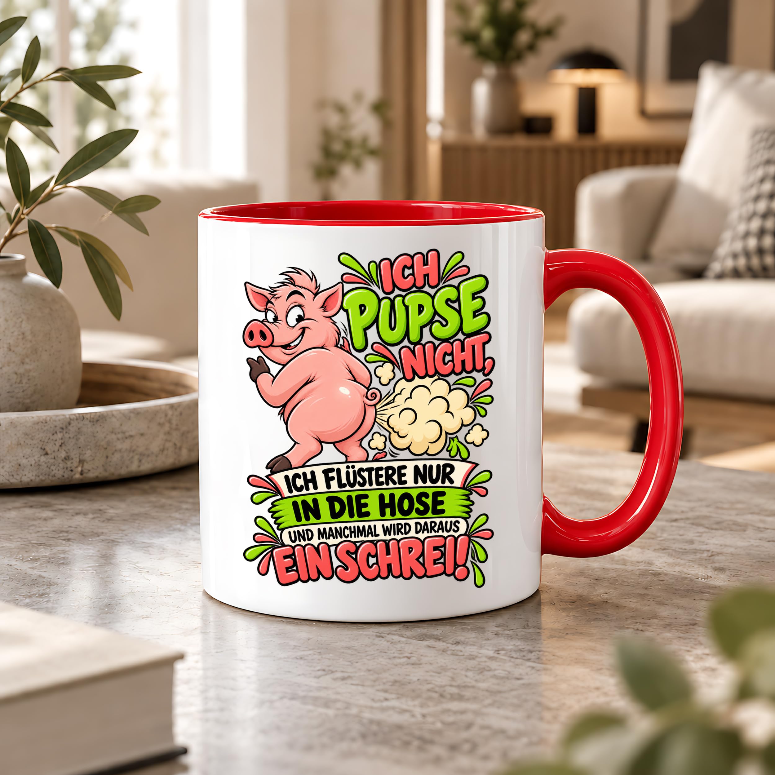 Herzbotschaft Tasse Ich pupse nicht Lustige Spruch Kaffeetasse Geschenk