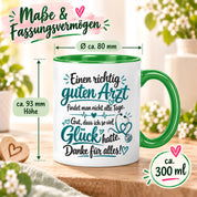 Herzbotschaft Tasse Kaffeetasse für Ärzte - Danke Geschenk für guten Arzt