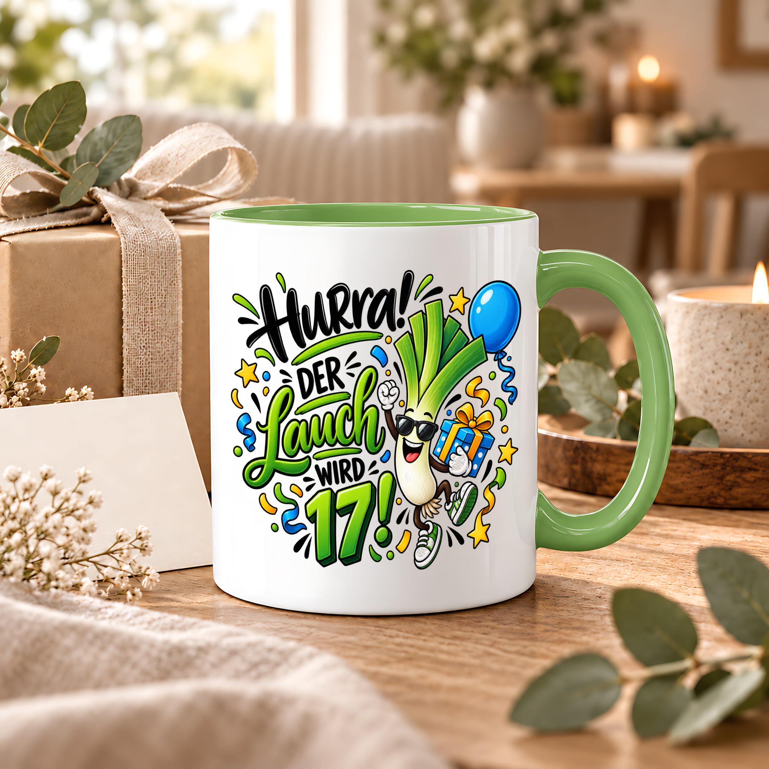 Herzbotschaft Tasse 17. Geburtstag – Kaffeetasse Geschenk für Jungen Mann