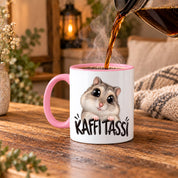 Herzbotschaft Kaffeetasse für Hamster Fans mit lustigem Spruch Kaffi Tassi