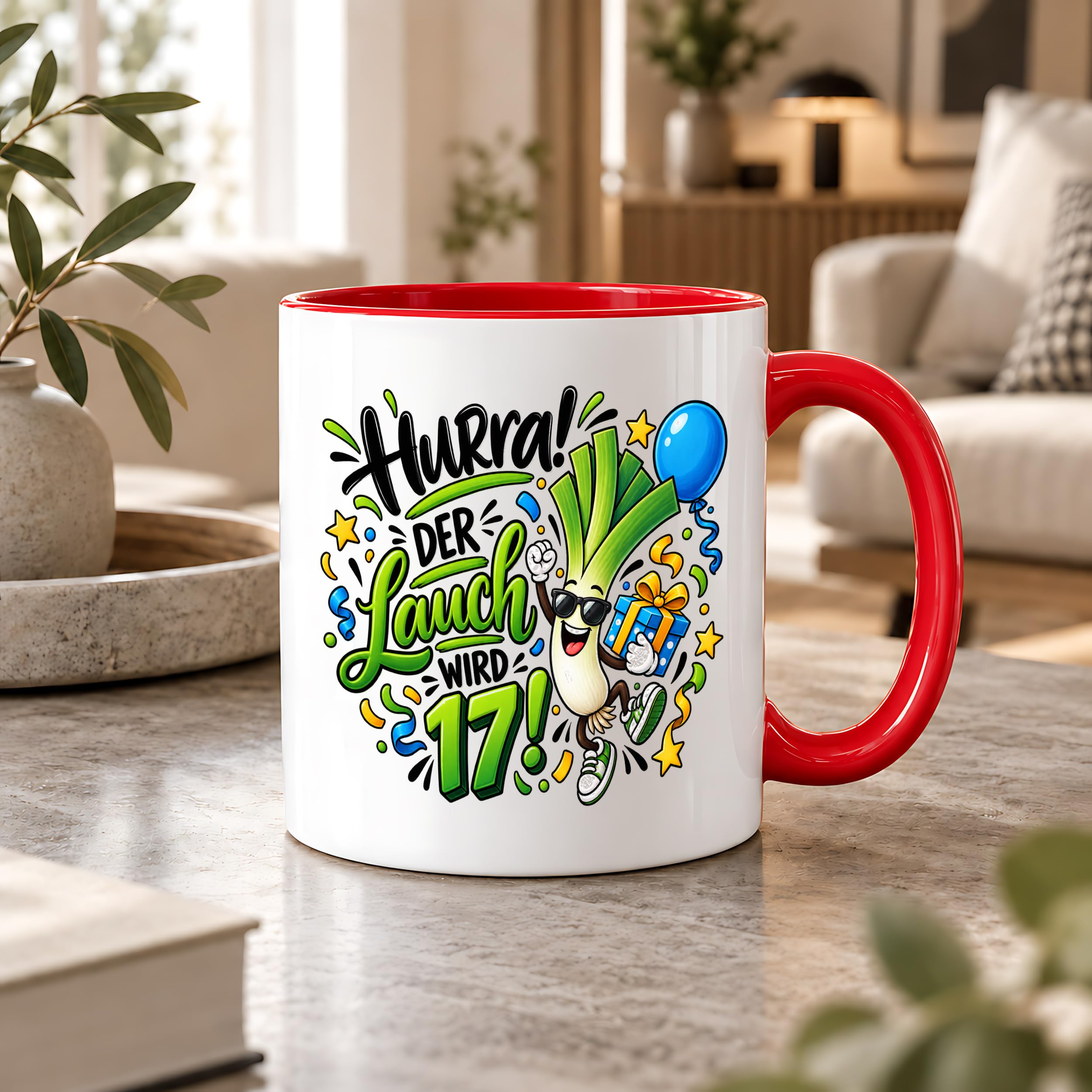 Herzbotschaft Tasse 17. Geburtstag – Kaffeetasse Geschenk für Jungen Mann