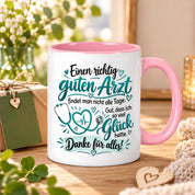 Herzbotschaft Tasse Danke Arzt Geschenk Kaffeetasse für Mediziner Praxis