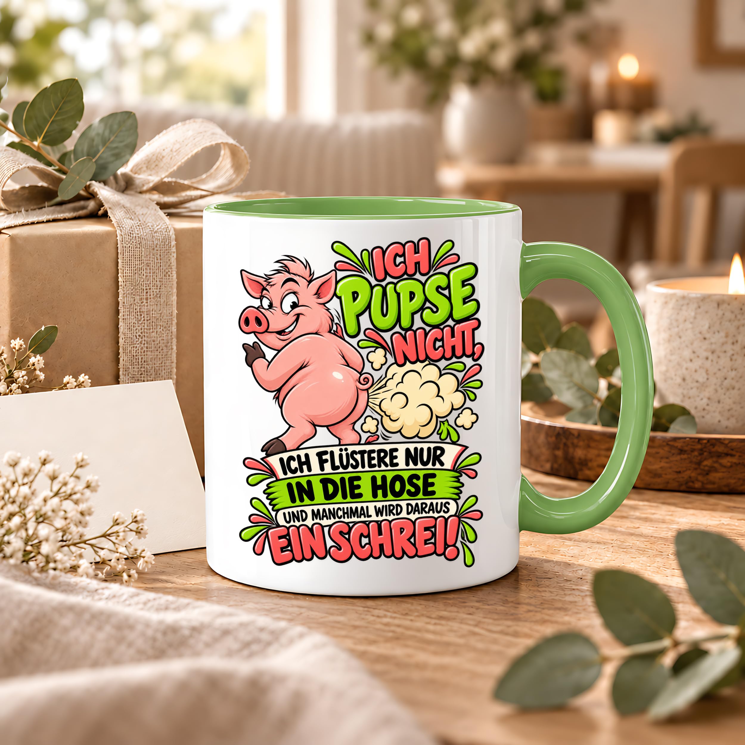 Herzbotschaft Tasse Ich pupse nicht Lustige Spruch Kaffeetasse Geschenk