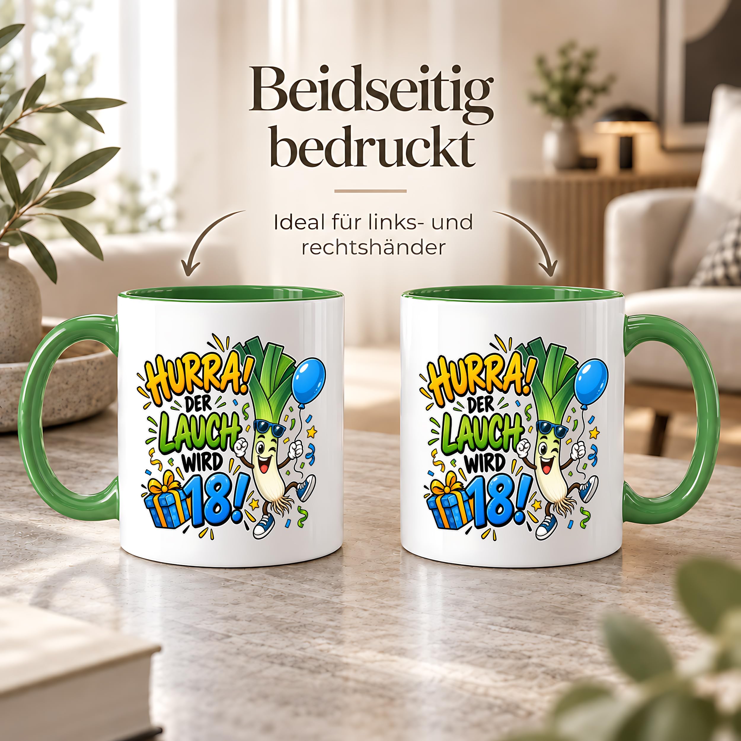 Herzbotschaft 18. Geburtstag Tasse Geburtstagsgeschenk für jungen Mann