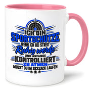 Herzbotschaft Sportschütze Tasse Geschenk für Schützenverein Kaffeetasse