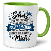 Herzbotschaft Tasse Geschenk Schatz Kaffeetasse für Freund Ehemann Teetasse