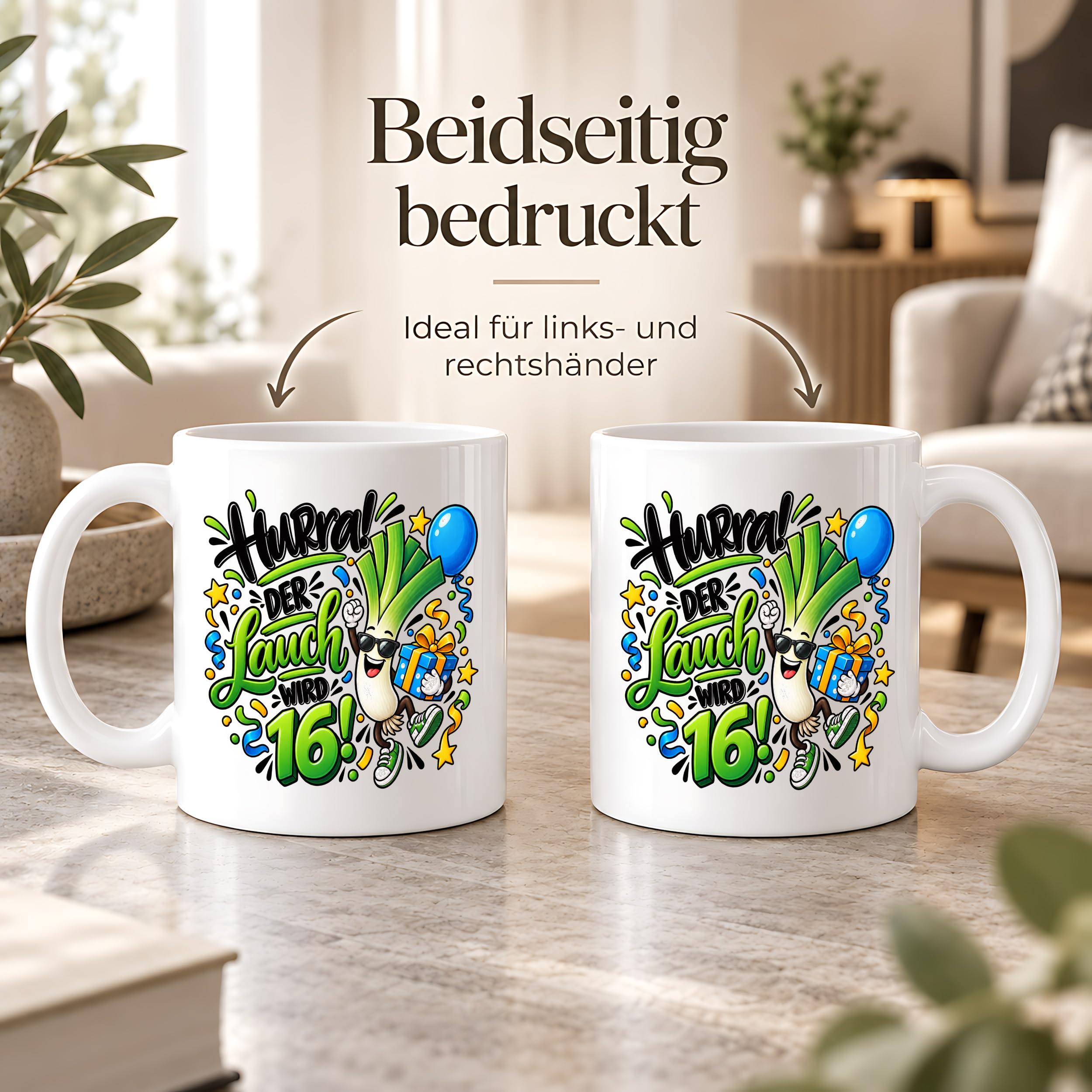 Herzbotschaft Tasse 16. Geburtstag – Kaffeetasse Geschenk für Jungen Mann