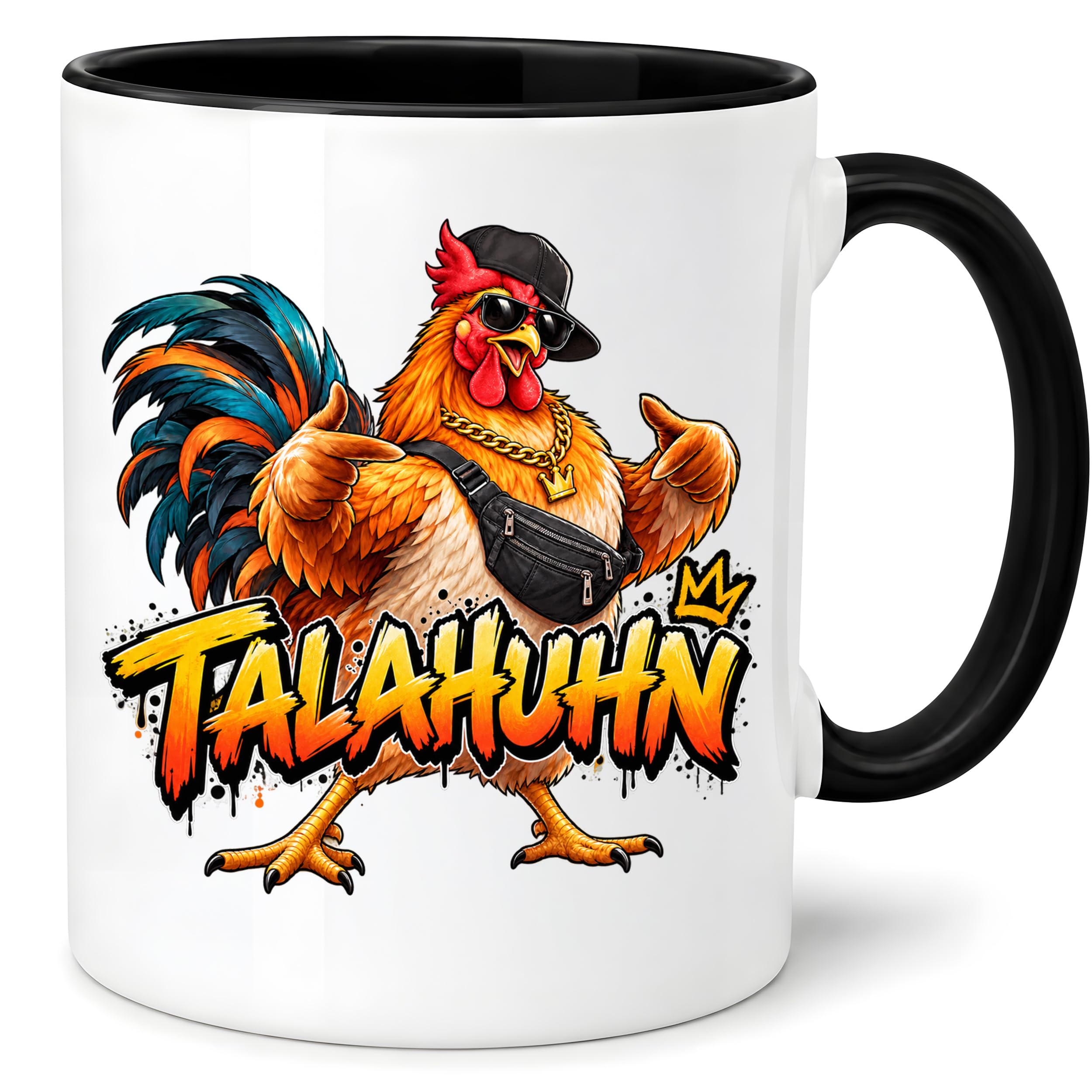 Herzbotschaft Tasse Talahuhn Hahn Lustige Kaffeetasse Tala Huhn Talahon