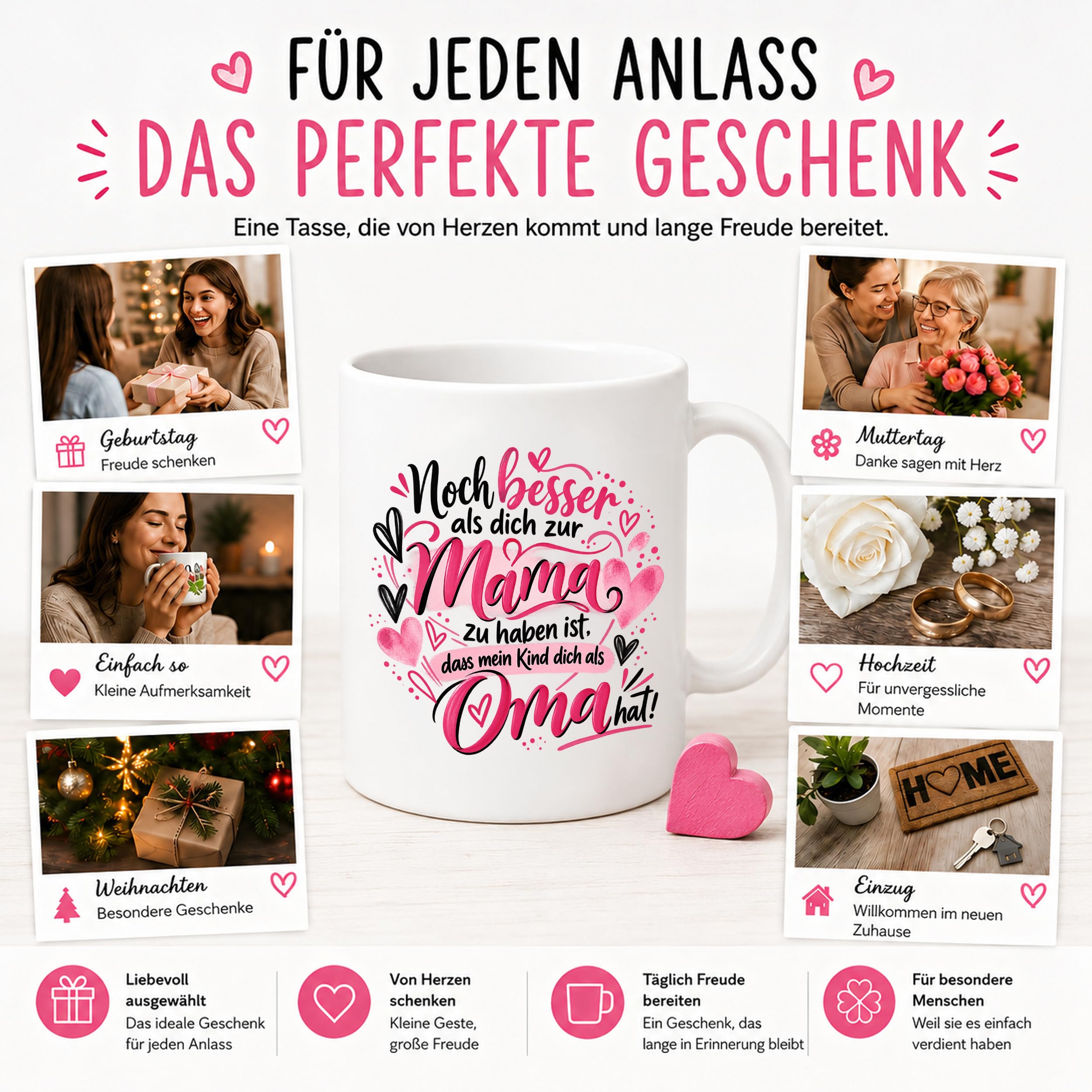 Kaffeetasse Geschenk für Oma Noch besser als dich als Mama zu haben