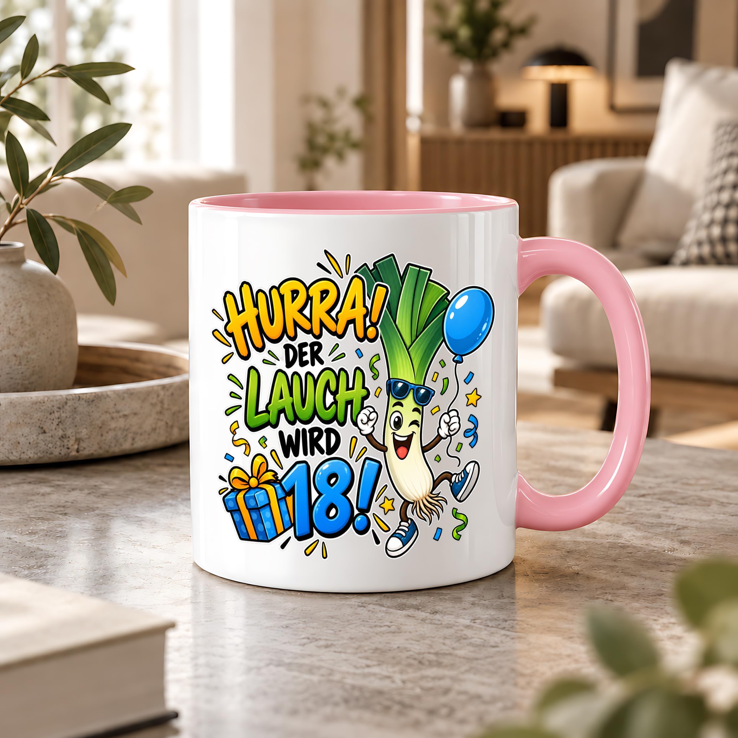 Herzbotschaft 18. Geburtstag Tasse Geburtstagsgeschenk für jungen Mann