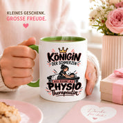 Herzbotschaft Tasse Physiotherapeutin Königin der Schmerzen Kaffeetasse