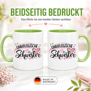 Herzbotschaft Tasse für beste Freundin Kaffeetasse Unbiologische Schwester