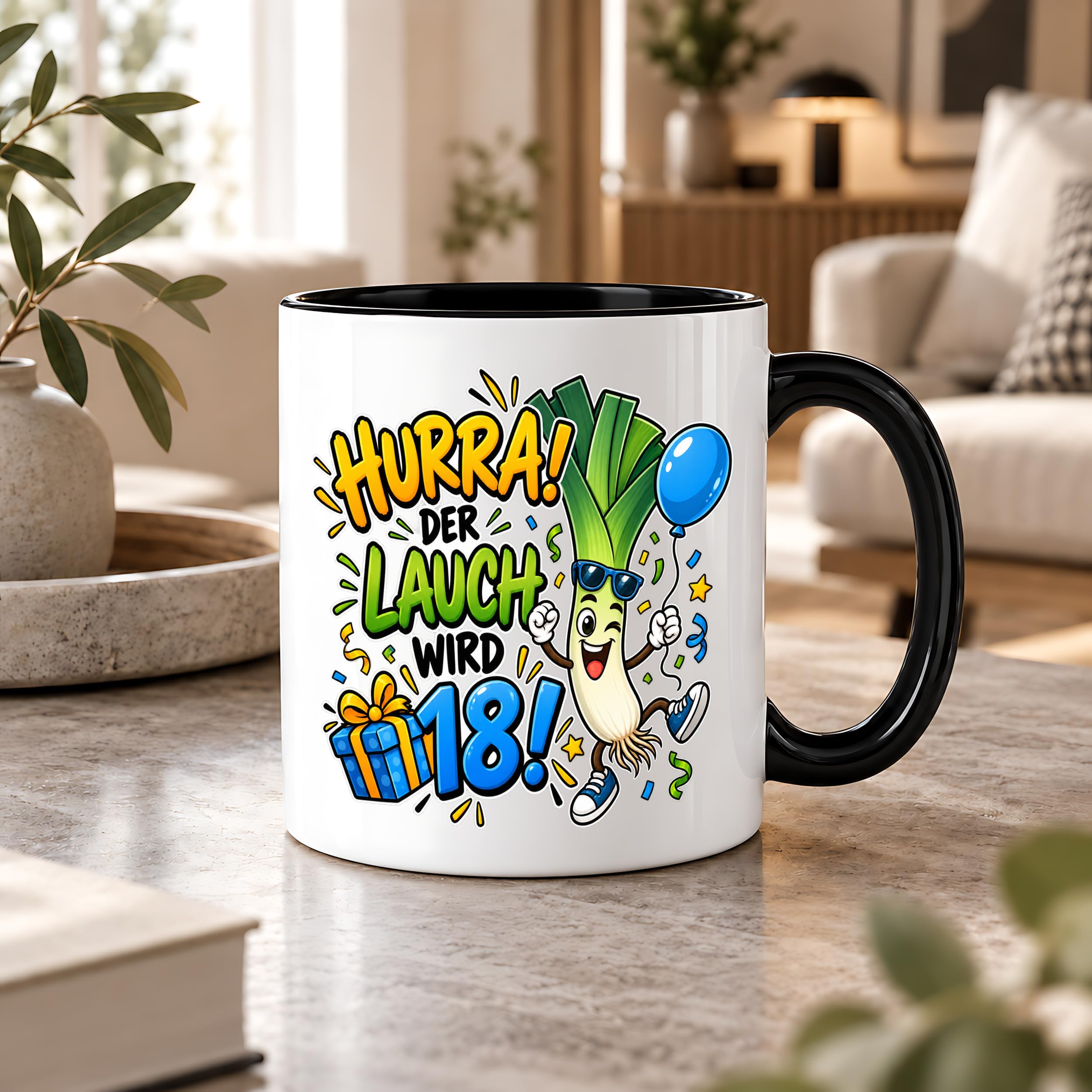Herzbotschaft 18. Geburtstag Tasse Geburtstagsgeschenk für jungen Mann