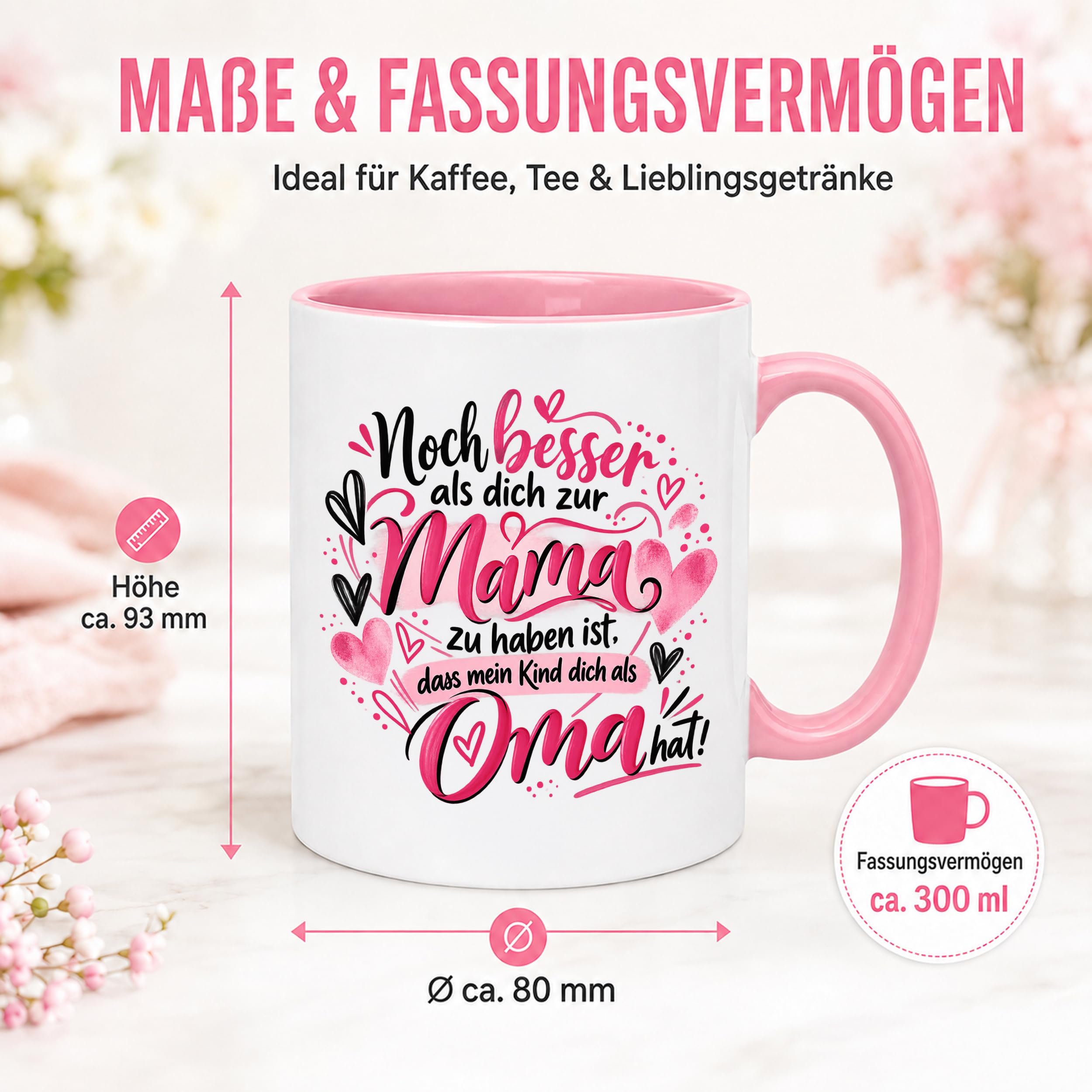 Kaffeetasse Geschenk für Oma Noch besser als dich als Mama zu haben