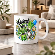 Herzbotschaft Tasse 15. Geburtstag Teetasse Geburtstagsgeschenk für Jungen
