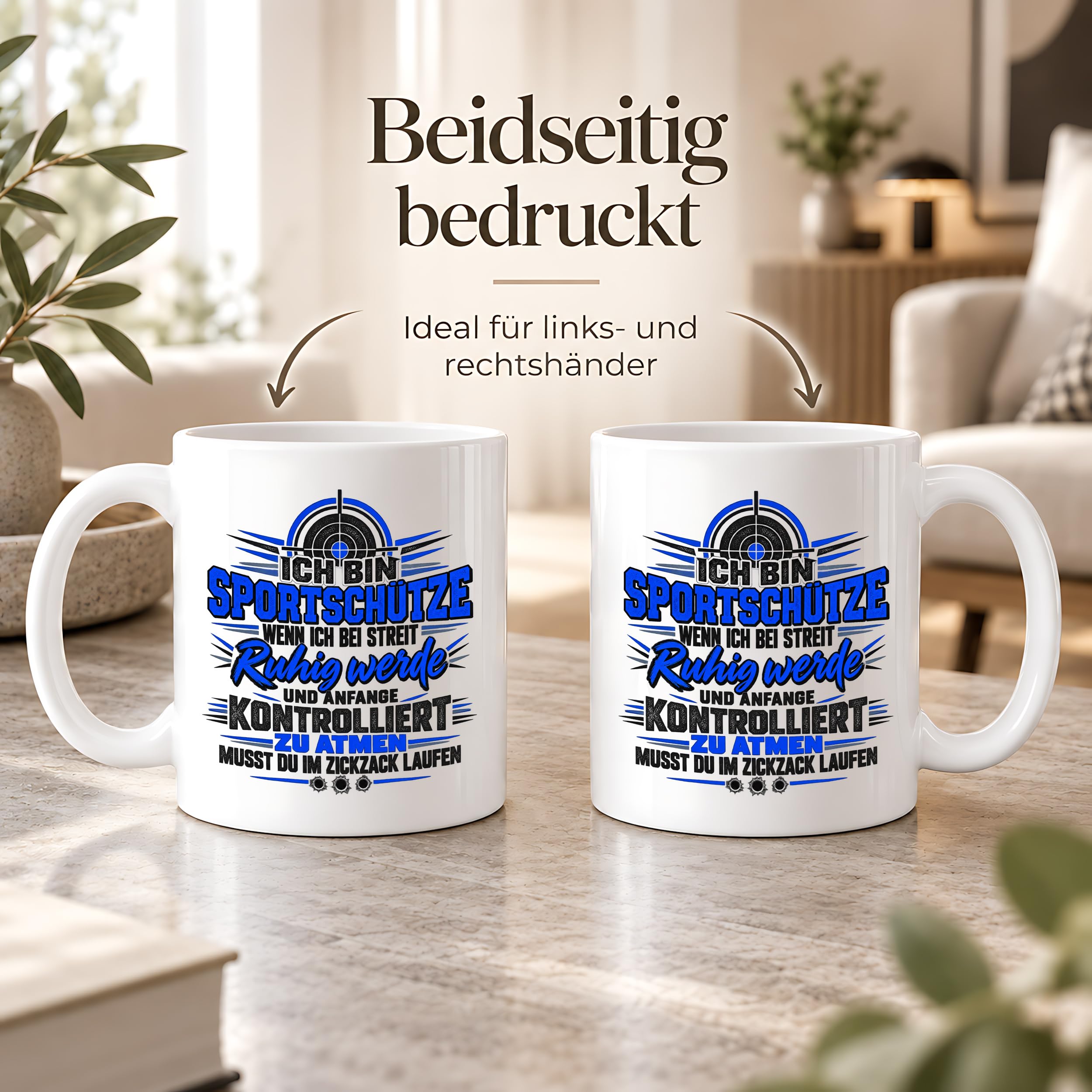 Herzbotschaft Sportschütze Tasse Geschenk für Schützenverein Kaffeetasse