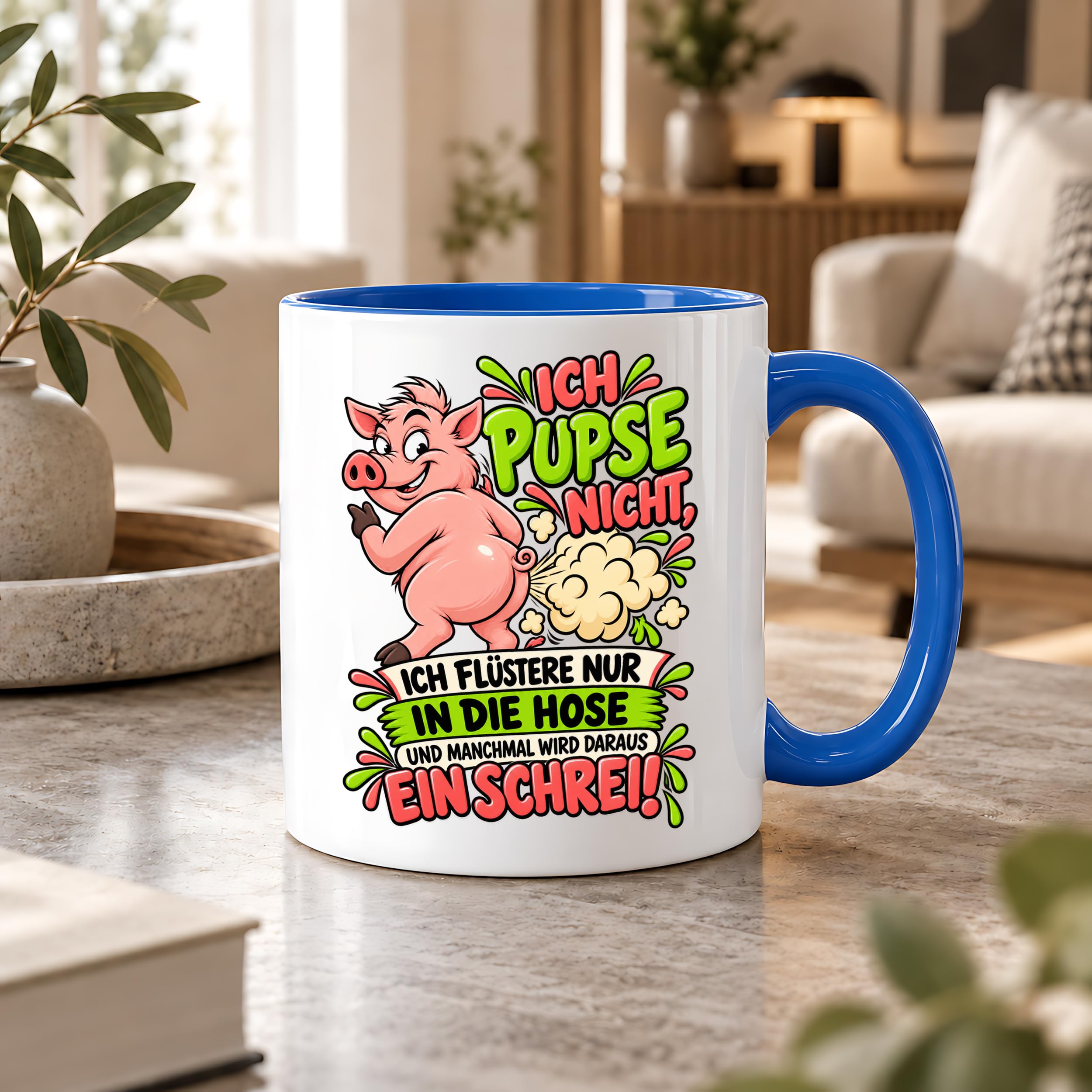 Herzbotschaft Tasse Ich pupse nicht Lustige Spruch Kaffeetasse Geschenk