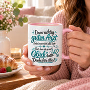Herzbotschaft Tasse Kaffeetasse für Ärzte - Danke Geschenk für guten Arzt