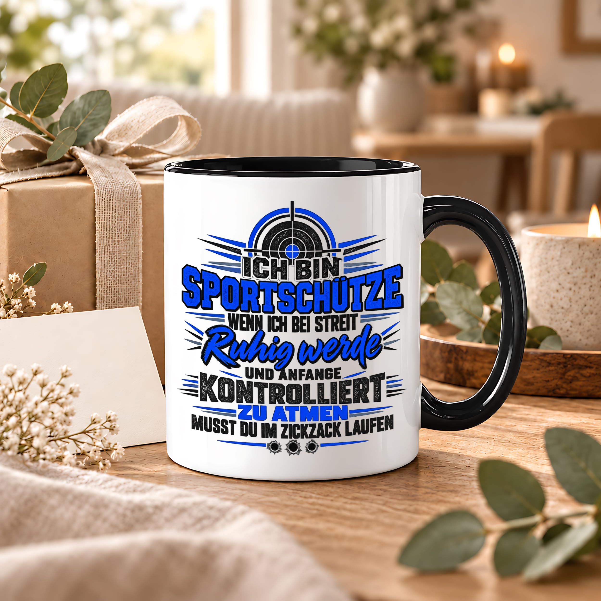 Herzbotschaft Sportschütze Tasse Geschenk für Schützenverein Kaffeetasse