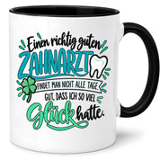 Herzbotschaft Zahnarzt Tasse - Danke Geschenk Kaffeetasse Zahnarztpraxis