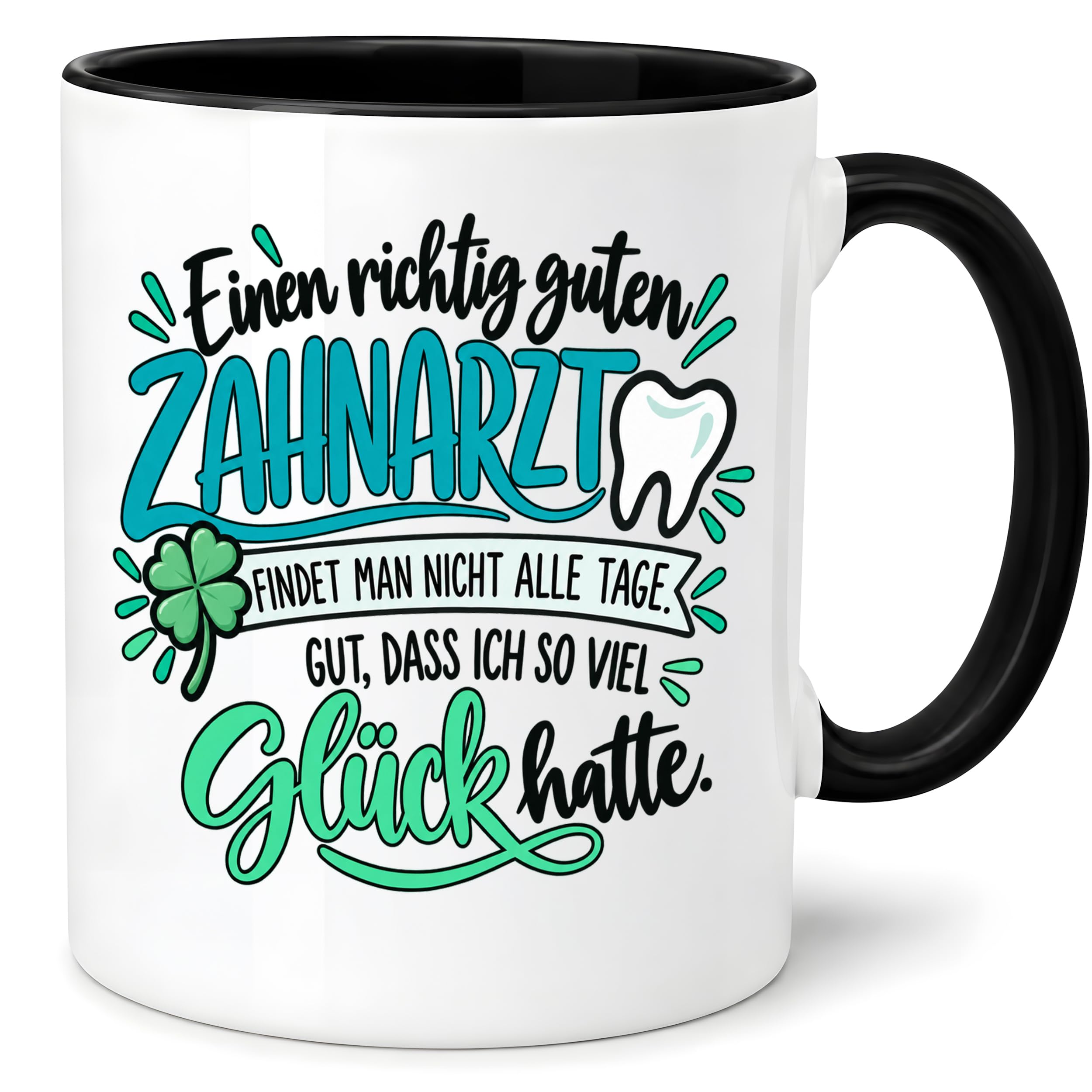 Herzbotschaft Zahnarzt Tasse - Danke Geschenk Kaffeetasse Zahnarztpraxis
