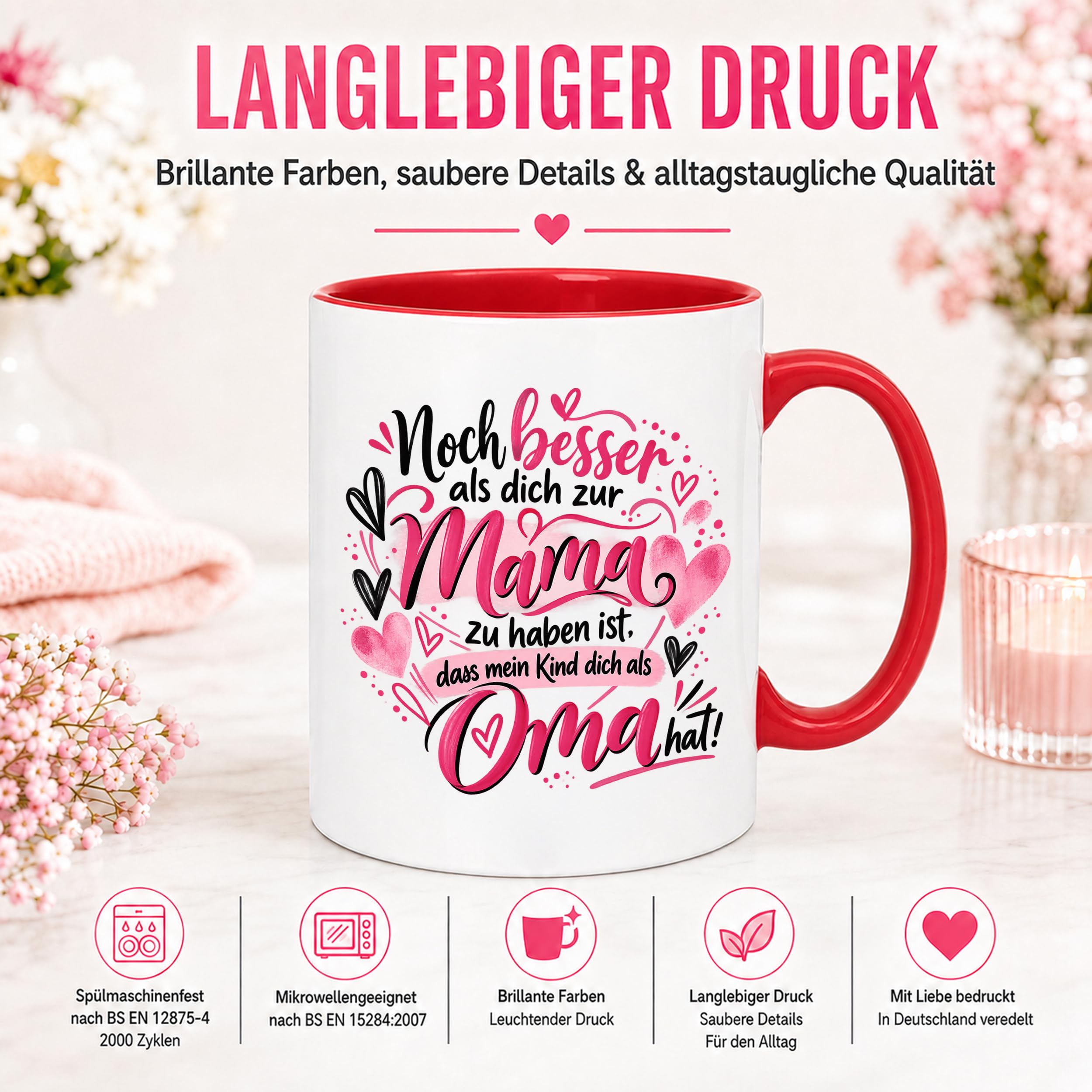 Kaffeetasse Geschenk für Oma Noch besser als dich als Mama zu haben