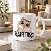Herzbotschaft Kaffeetasse für Hamster Fans mit lustigem Spruch Kaffi Tassi
