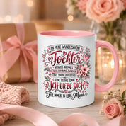 Herzbotschaft Tochter Tasse Geschenk von Mama Kaffeetasse hübsche Tochter