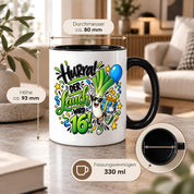 Herzbotschaft Tasse 16. Geburtstag – Kaffeetasse Geschenk für Jungen Mann