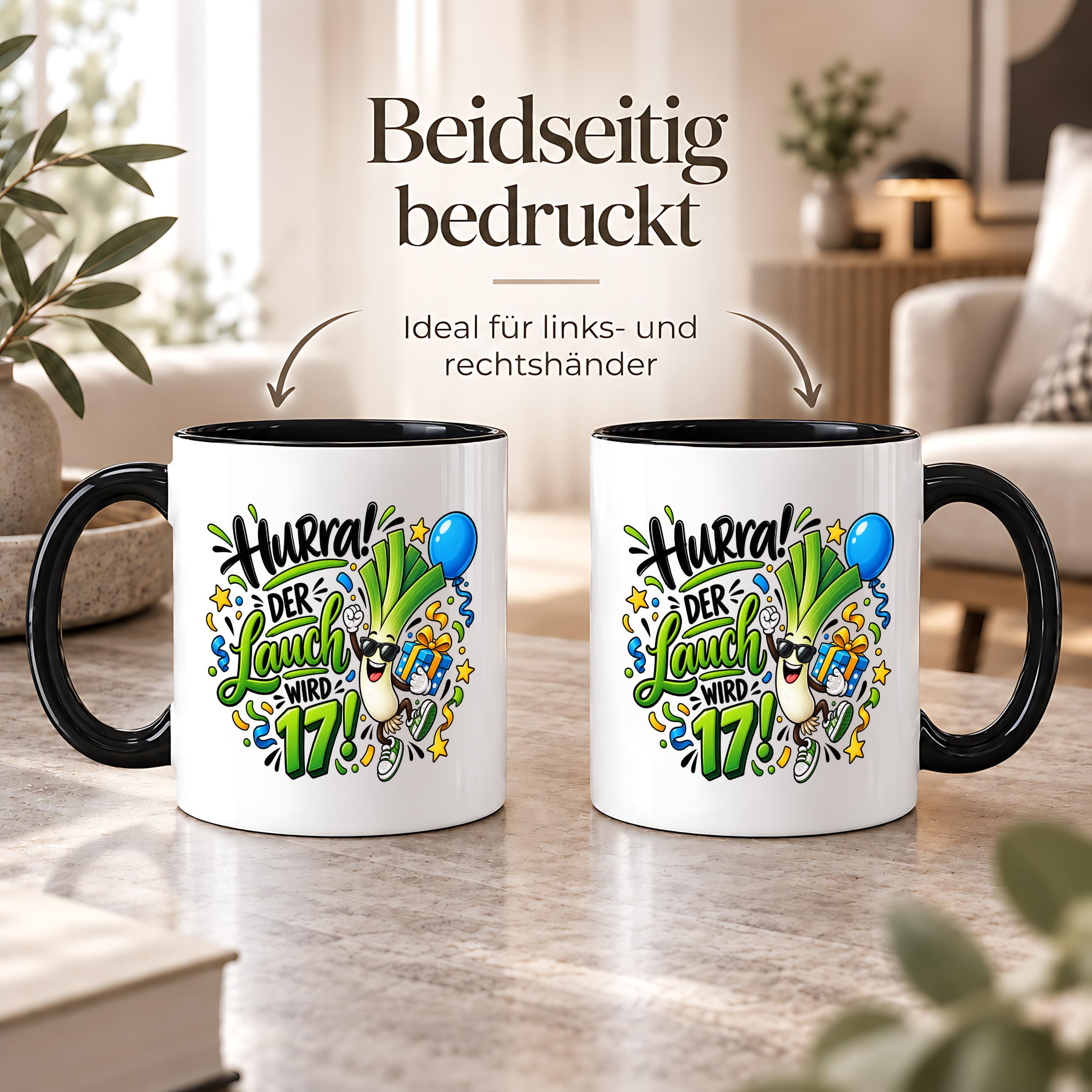 Herzbotschaft Tasse 17. Geburtstag – Kaffeetasse Geschenk für Jungen Mann
