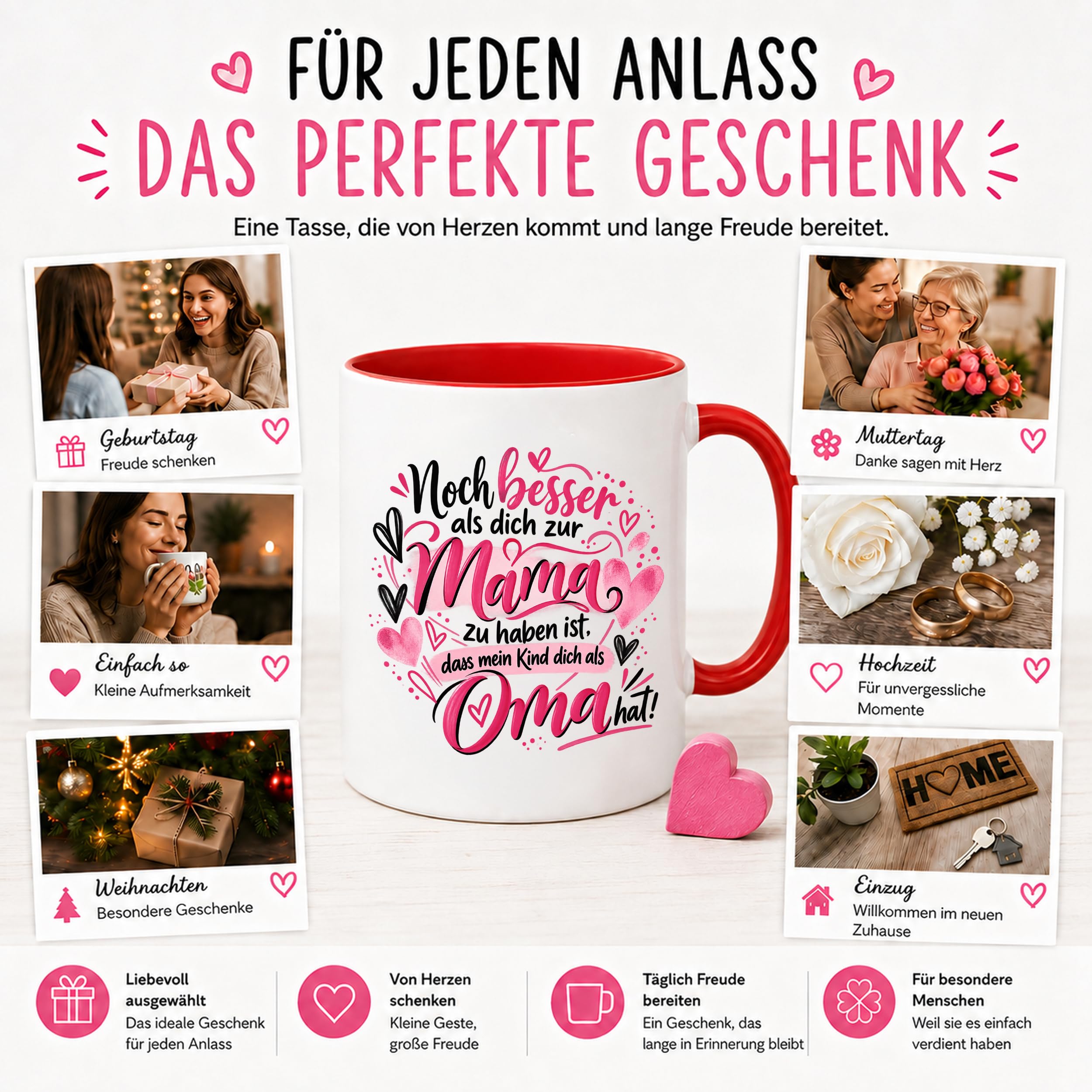 Kaffeetasse Geschenk für Oma Noch besser als dich als Mama zu haben
